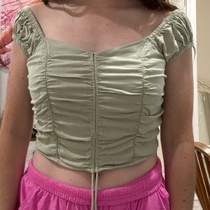 Green crop top